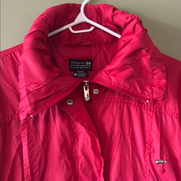 Studio 59 Red Utility Jacket Lightweight Water-Resistant - Picture 3 of 13